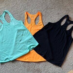 Women's Racerback Tank Top Trio - Black, Orange, and Teal